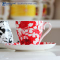 250ml Rot und Schwarz Starke Farbe Fine Bone China Design Ihre eigene Keramik Kaffeetasse